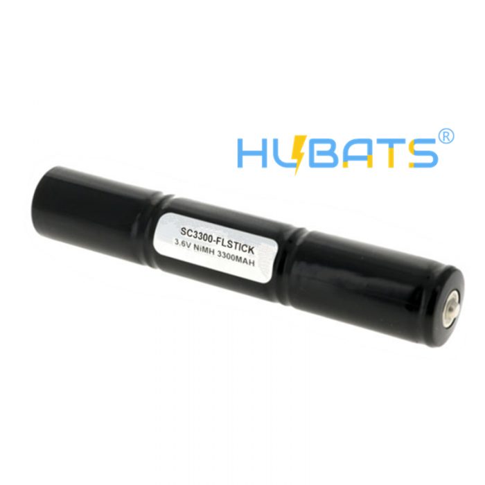 NiMH SC 3300mAh 3.6v stick battery pack with button top for flashlight