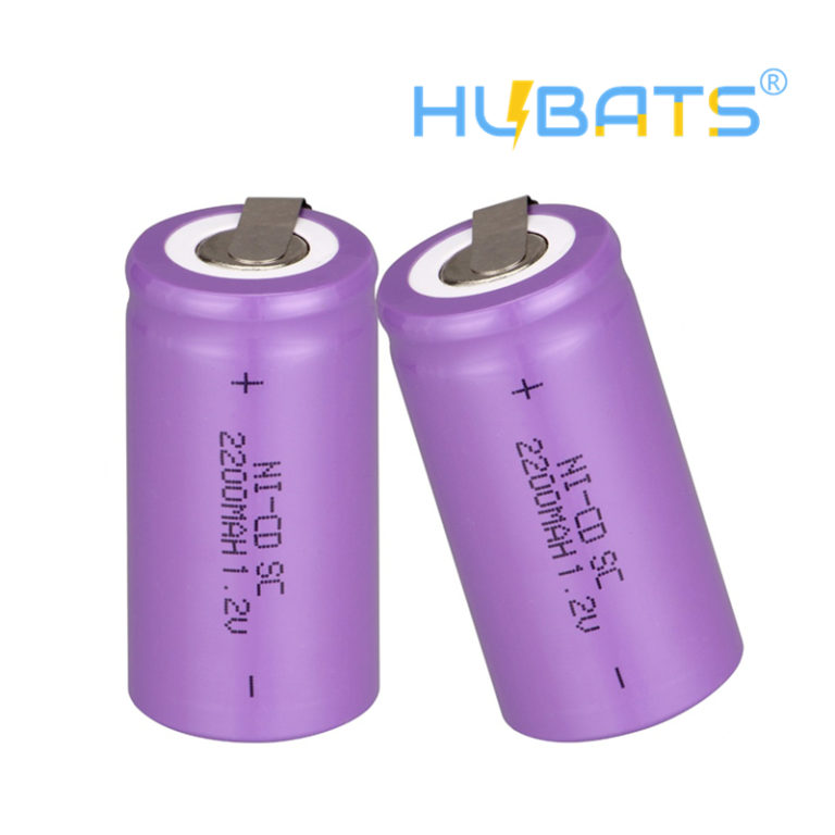 Nickel Cadmium Sub C SC Nicd 1.2v 2200mAh NiCD Rechargeable battery cell, battery with tabs