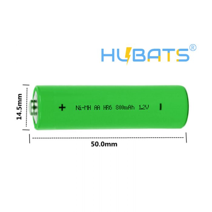 800mAh 1.2v AA Ni-MH Rechargeable Battery cell with Button Top for ready for use - Image 2